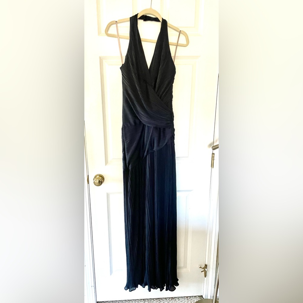 NWT $695 Halston Heritage Navy Halter Dress/Gown